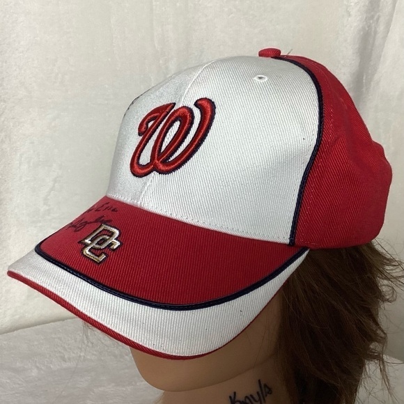 WASHINGTON Nationals Hat Twins Enterprise Strapback Signed Auto Baseball Cap NWT - Picture 4 of 8